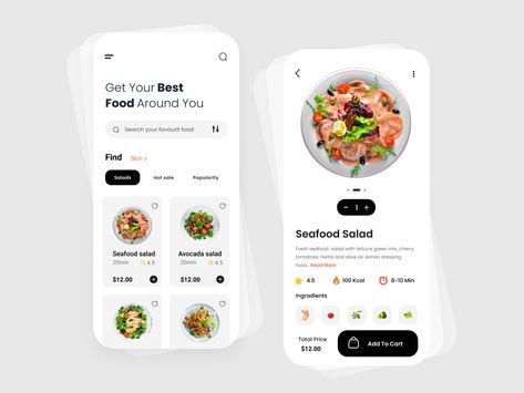 Mobile App Inspiration, Ux Design Principles, Food Ordering App, Food Web Design, Restaurant App, App Inspiration, Meal Planning App, Mobile Application Design, Desain Ui