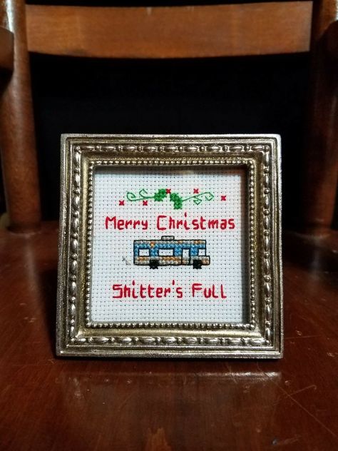 National Lampoon's Christmas Vacation cross stitch small DIY Merry Christmas shitters full National Lampoons Christmas Vacation Cross Stitch, Christmas Vacation Cross Stitch, National Lampoon Christmas Vacation, National Lampoon Christmas, Cheap Christmas Crafts, Shitters Full, Kris Kross, Snitches Get Stitches, National Lampoon's Christmas Vacation