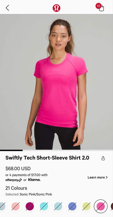 Sonic Pink Swiftly Tech, Pink Lululemon Shirt, Pink Swiftly Tech, Hot Pink Lululemon, Lululemon Shirt, Pink Lululemon, Swiftly Tech Short Sleeve, Swiftly Tech, Pink Outfit