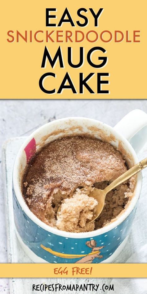 Snicker Doodle Mug Cake, Cinnamon Mug Cake Recipe, Snickerdoodle Mug Cake, Cake In The Microwave, Cinnamon Mug Cake, Cake Texture, Easy Mug Cake, Mug Cake Recipe, Snickerdoodle Cookie