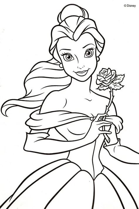 293 Desenhos para Colorir e Imprimir com Diversos Temas e Modelos Princess Coloring Pages For Kids, Princess Coloring Sheets, Belle Coloring Pages, Princes Disney, Disney Coloring Sheets, Colouring Pictures, Frozen Coloring Pages, Coloring Pages For Grown Ups, Disney Princess Colors