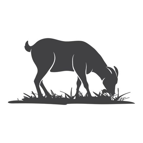 Goat vector icon silhouette. Goat side view in the grass. Farm goat animal logo design. Vector illustration. Vector illustration Goat Side View, Goat Stencil, Goat Images Clip Art, Goat Silhouette, Goat Vector Illustration, Goat Vector, Animal Logo Design, Goat Png, Grass Vector