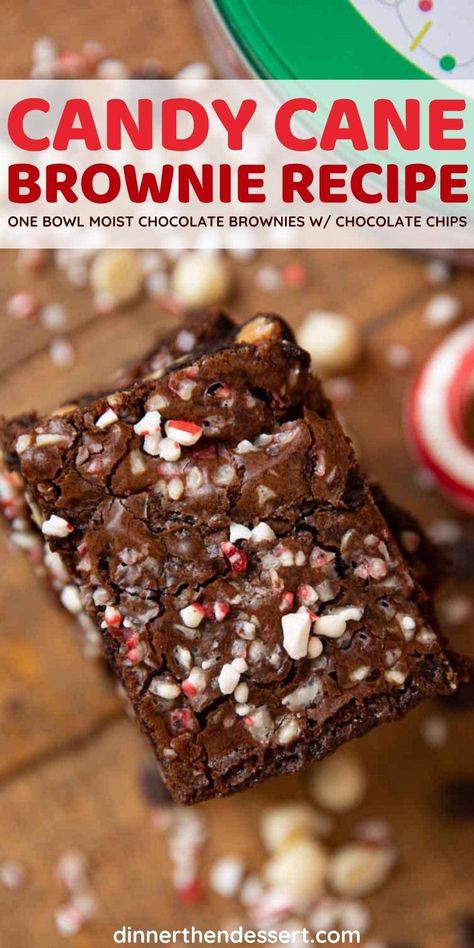 Fudgy Peppermint Brownies, Brownie Mix Peppermint Brownies, Peppermint Brownie Recipes, Christmas Peppermint Brownies, Cookies With Crushed Candy Canes, Peppermint Brownies Easy, Easy Christmas Brownies, Christmas Brownies Recipe, Candy Cane Dessert Recipes