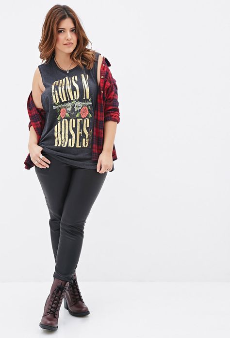 x Plus Size Rocker Chic, Plus Size Rocker, Concert Outfit Rock, Moda Grunge, Fall Winter Fashion Trends, Outfits Curvy, Look Plus Size, Hipster Outfits, Trendy Swimwear