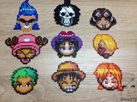 One Piece Gang Perler Sanji Perler Beads, Perler Bead One Piece, Perler Anime Pattern, Saiki K Perler Beads, One Piece Perler Beads Pattern, One Piece Perler, One Piece Perler Beads, Hama Art, Robin One Piece