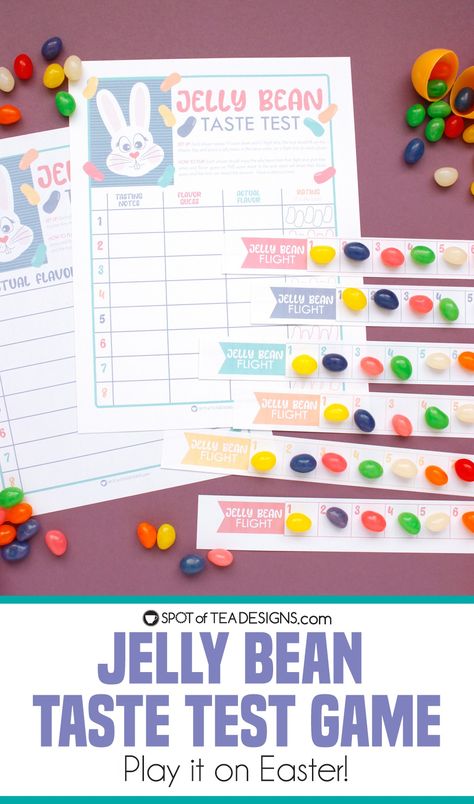 Jelly Bean Taste Test Printable Easter Game - Spot of Tea Designs Jelly Bean Taste Test, Hallway Closet Remodel, Jelly Bean Flavors, Easter Party Games, Bean Varieties, Test Games, Popular Candy, Hallway Closet, Easter Games