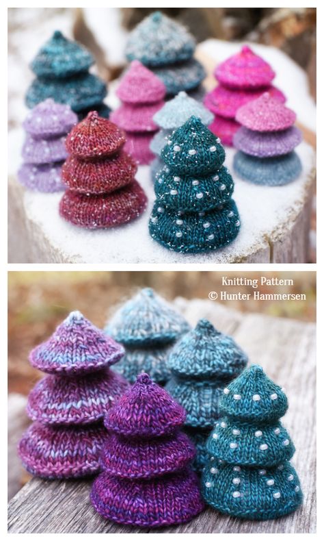 Knitted Tree Ornaments, Christmas Knitting Projects Free, Knit Christmas Ornaments Pattern Free, Knitted Christmas Decorations Free, Easy Christmas Knitting Patterns Free, Knitted Christmas Gifts, Xmas Knitting, Christmas Tree Knitting Pattern, Knit Tree