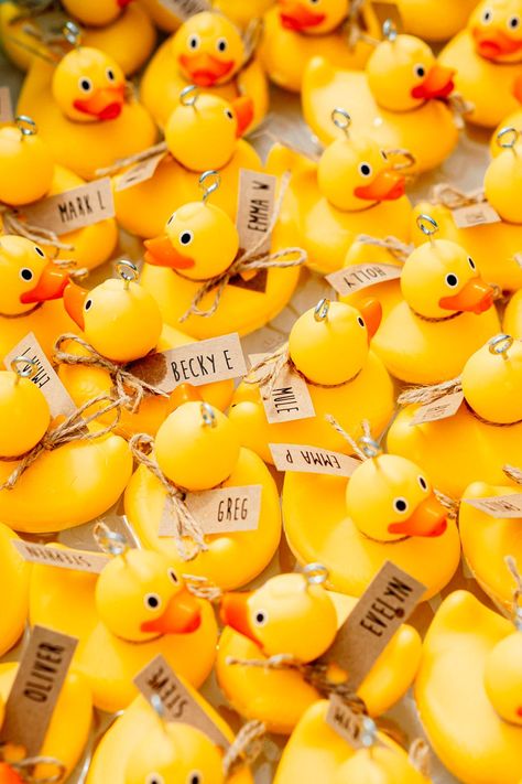 Hook a duck wedding table plan | Tom Langford Photography Duck Themed Wedding, Rubber Duck Wedding, Duck Wedding, Hook A Duck, Brooklyn Wedding Photos, Marriage Ideas, One Year Birthday, 2025 Wedding, Guest Book Table