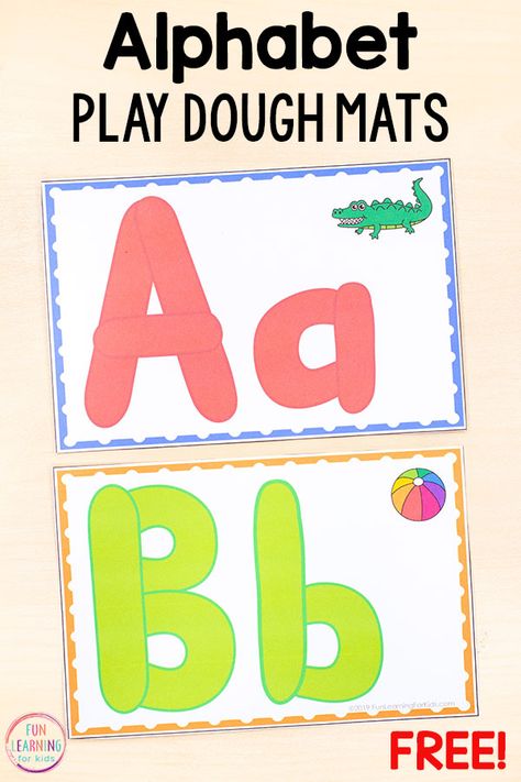 Play Doh Letters, Kids Learning Alphabet, Play Dough Mats, Dough Mats, Playdough Activities, Free Preschool Printables, Abc Activities, Free Printable Activities, Playdough Mats