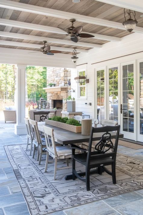 15 Epic Covered Patio Ceiling Ideas That Will Make Your Neighbors Jealous Covered Patio Ceiling Ideas, Covered Patio Ceiling, Lakehouse Remodel, Sunroom Deck, Patio Ceiling Ideas, Patio Ceiling, Covered Back Porches, Beautiful Outdoor Living Spaces, Farmhouse Patio