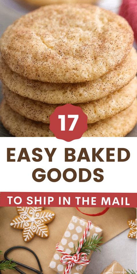 Ready to ship food to your loved ones? These are the best baked goods to mail! From cakes to cookies, these foods are perfect to ship! Best Baked Goods To Mail, Easy Christmas Baked Goods Gifts, Desserts To Ship Care Packages, Long Lasting Baked Goods, Cookies That Travel Well In The Mail, Mailing Baked Goods Care Packages, Non Refrigerated Baked Goods, Basket Of Baked Goods, Cookies That Mail Well