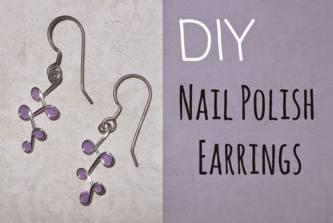 Easy Earrings, Polish Flowers, Jewelry Alternative, Nail Polish Flowers, Nail Polish Jewelry, Polish Crafts, Earrings Diy Handmade, Wire Beads, Nail Polish Crafts