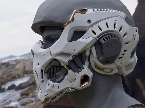 ArtStation - Sci-Fi Helmet , Michael Weisheim Beresin Sci Fi Helmet, Sci-fi Helmet, Style Cyberpunk, Futuristic Helmet, Helmet Concept, Futuristic Armour, 3d Cnc, Cosplay Armor, Arte Robot