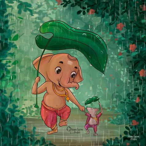 Ganesha Artwork, Ganesha Drawing, Ganesh Art Paintings, Baby Ganesha, Canvas Art Projects, Ganesh Ji, Happy Ganesh, Lord Ganesha Paintings, Ganesh Art