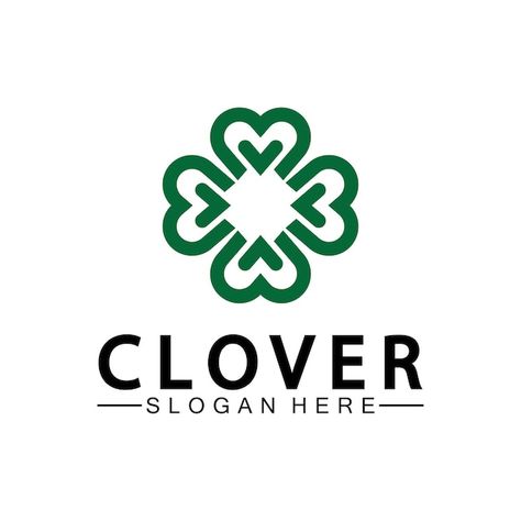 Vector four leaf clover ornamental logo ... | Premium Vector #Freepik #vector #design #beauty-pattern #logo-illustration #4-logo Logo Laundry, Clover Logo, 4 Logo, Logo Idea, Pattern Logo, Leaf Logo, Four Leaves, Logo Illustration, Four Leaf