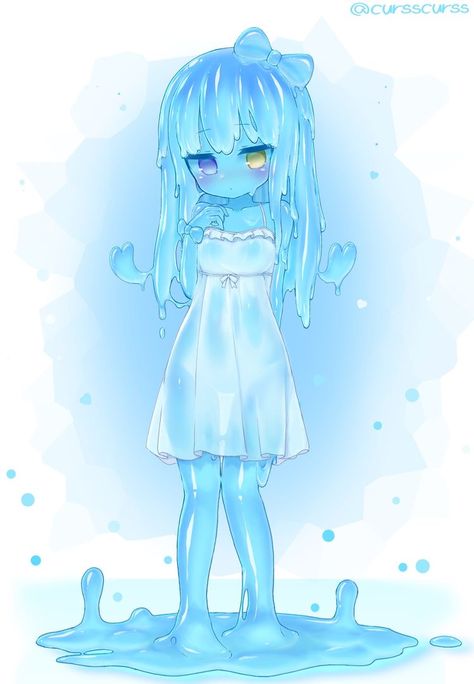 Slime Hair Drawing, Slime Character Design, Slime Girl, Best Drawing Ideas, Slimes Girl, Monster Girls, Best Drawing, Cute Animal Drawings Kawaii, Monster Girl