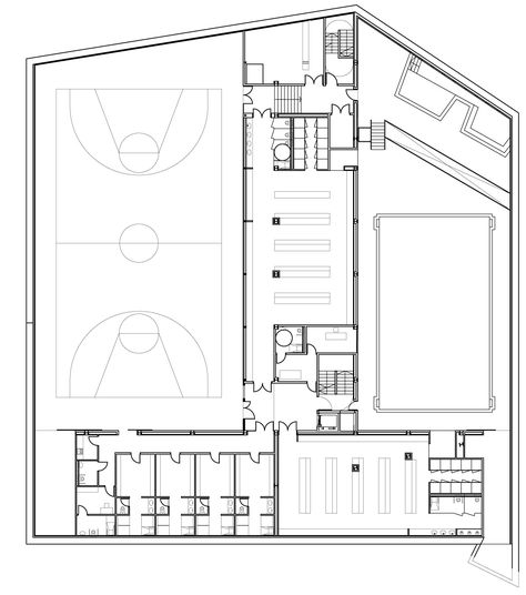 Gallery - Sports Facility / Batlle i Roig Arquitectes - 36 Gym Architecture, Sports Facility Architecture, Architecture 101, University Design, Sports Facility, Building Design Plan, Stadium Architecture, Gym Plan, Medical Office Design