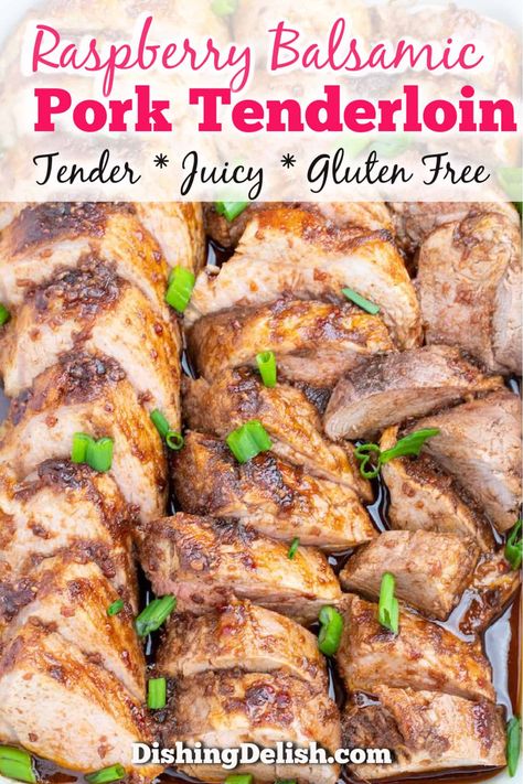 Balsamic Pork Tenderloin, Spinach Recipes Healthy, Balsamic Pork Tenderloins, Balsamic Vinegar Recipes, Juicy Pork Tenderloin, Balsamic Pork, Gluten Free Main Dishes, Salad Dressing Recipes Homemade, Tenderloin Recipes