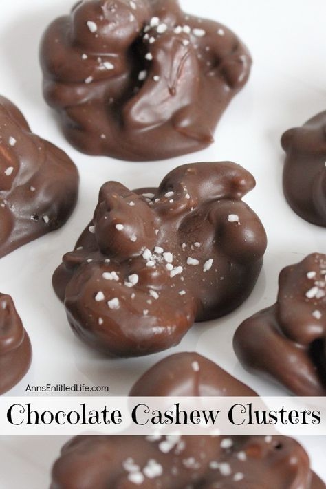 Chocolate Cashew Clusters. Homemade candy does not get any easier than this Chocolate Cashew Clusters recipe! These chocolate cashew clusters are tasty, fast, and simple to make. Surprise your family with these delicious candy delights tonight! Chocolate Covered Cashews, Cashew Clusters, Zebra Cashew Clusters, Cashew Clusters Recipe, Costco Cashew Cluster Recipe, Salted Caramel Cashews, Cashew Chocolate Clusters, Chocolate Covered Cherries Recipe, Chocolate Nuts Clusters