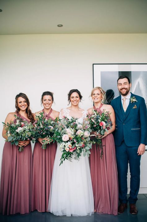 Cripps Barn Wedding Ethereal Relaxed & Very Beautiful Barn Dusty Pink Bridesmaid Dresses Multiway, Dusky Rose Bridesmaid Dresses, Dusky Pink Wedding Theme, Dusky Rose Wedding, Dusky Pink Bridesmaid Dresses, Dusky Pink Bridesmaids, Dusky Pink Wedding, Wedding Ethereal, Pale Pink Bridesmaid Dresses