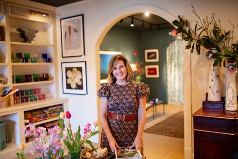 A New Era for Reed Smythe & Company – Garden & Gun Julia Reed, French Sideboard, Tiny Shop, Pet Spa, Bamboo Chair, Garden Show, Antique Mirror, Store Fronts, Wall Colors