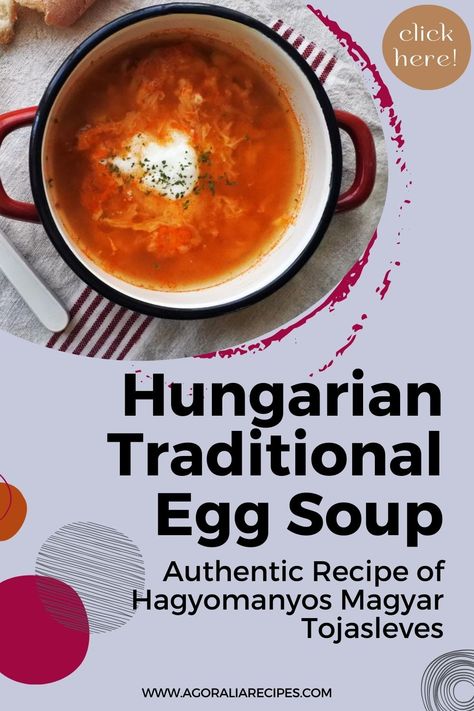 Discover the warmth of Hungarian tradition with "Hagyományos Magyar Tojásleves"! 🍲❄️ This comforting egg soup, a staple in Hungarian homes and eateries during winter, offers simplicity and affordability. With its ancient recipe and vegetarian-friendly ingredients, it's a cozy delight for chilly days. Dive into a taste of Hungary! #HungarianCuisine #EggSoup #WinterWarmth Hungarian Christmas Traditions, Hungarian Soup Recipes, Hungarian Soups, Hungarian Christmas, Asian Steak Bites, Egg Soup, Stews Recipes, Creamy Pasta Bake, Hungarian Food