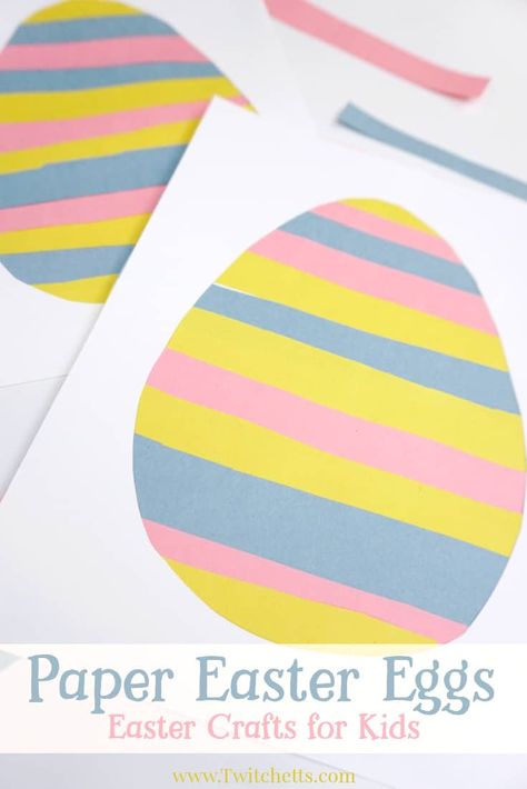 How to make an easy paper Easter egg - Twitchetts Haseul Icons, Easter Craft For Kids, Easter Paper Crafts, Easter Eggs Kids, Construction Paper Crafts, Fun Easter Crafts, Easter Preschool, Easter Bunny Crafts, Scissor Skills