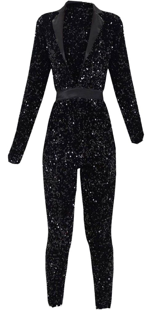 Sequin Jumpsuit Outfit, Sequin Jumpsuit Long Sleeve, Jumpsuit Outfit Black, Jumpsuit Long Sleeve, Tailored Jumpsuit, Jumpsuit Long, Professional Outfits Women, Sequin Jumpsuit, Culotte Jumpsuit