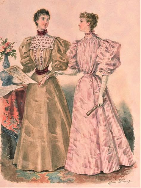 1900s Fashion Plates, 19th Century Fashion Plates, 1895 Fashion Plate, 1895 Fashion, 1900 Fashion Plate, Victorian Children's Clothing, Belle Epoque Fashion, 1899 Fashion, Victorian Era Fashion