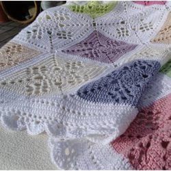 victorian-lattice-crochet-square-pattern-free-11 | Pattern Center Victorian Lattice Square, Crochet Square Pattern, Pink Baby Blanket, Beginner Crochet Projects, Manta Crochet, Crochet Decoration, Crochet Afghans, Crochet Square Patterns, Afghan Blanket