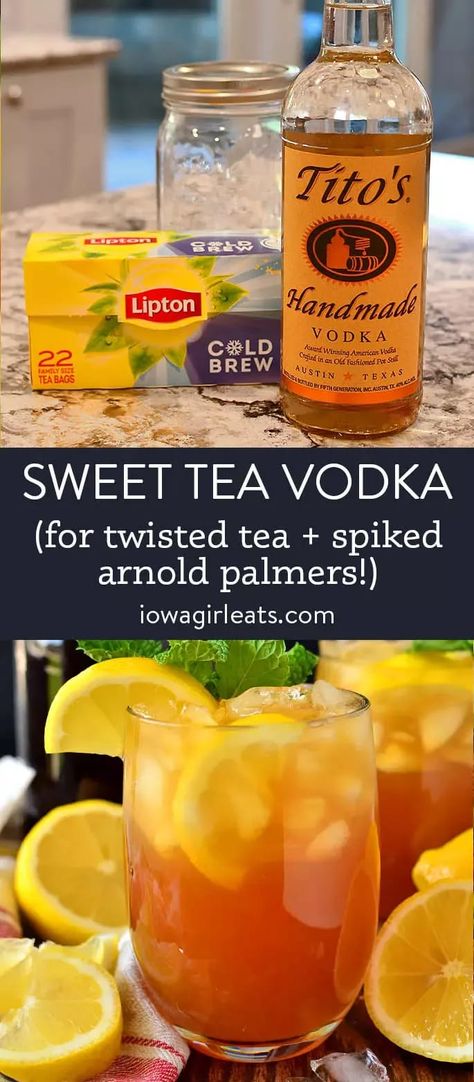 Sweet Tea Vodka Drinks, Homemade Sweet Tea, Sweet Tea Cocktail, Alcoholic Tea, Fun Beverages, Drink Night, Flavored Teas, Tea Cocktail Recipes, Sweet Tea Vodka