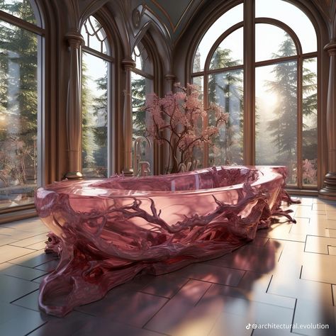 Pink Bath Tub, Honey Hive, Unique Bathroom Decor, Artist Bedroom, Dream Bedroom Inspiration, Interior Design Gallery, Pretty Bathrooms, Home Buying Checklist, Art And Nature