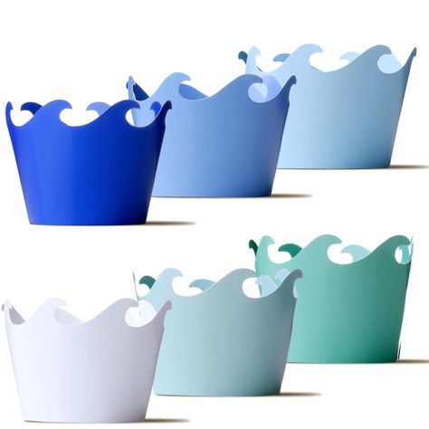 PRICES MAY VARY. Pack of 48 or your favorite bottomless standard ocean wave cupcake wrappers, 3 adjustable sizes, 2 inch to 2.25 base diameter Brightly colored wave edge cupcake wrappers that are easy to assemle that will add a professional touch that your guests are sure to love. Perfect for wave cupcake wrappers, baby shark, under the sea, ocean, nautical, and sailored theme parties. If you're searching for that water wave look, those little ripples that just remind you of the sea and ocean. T Baby Shark Birthday Decorations, Shark Birthday Decorations, Sailor Theme, Shark Themed Party, Ocean Baby Showers, Baby Shark Birthday, Mermaid Party Supplies, Baby Shower Pictures, Sea Baby Shower