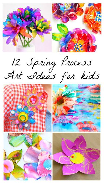 12 Beautiful Spring Flower Process Art Ideas for Kids from Fun at Home with Kids Flower Process Art, Spring Process Art, Watercolor Activities, Process Art Ideas, Grandkid Crafts, Watercolor Crafts, Process Art Preschool, Art Ideas For Kids, Home With Kids