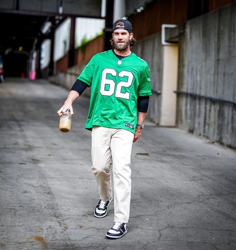 Phillies Jersey Outfit, Nfl Outfits Men, Bryce Harper Phillies, Nfl Jersey Outfit Men, Eagles Jersey Outfit, Nfl Jersey Outfit Fashion Men, Phillies Game Outfit, Nfl Jersey Outfit, Sports Jersey Outfit