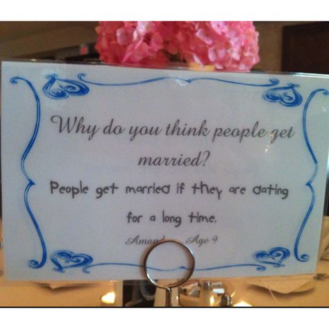 For all the teachers! A wedding we had the bride was a teacher and she asked all her students questions on marriage and love. She had them displayed at every table. Front and back had a question <3 super cute. To have your students all a part of your day. Teacher Wedding Gift, Teacher Themes, Rather Questions, Teacher Wedding, People Getting Married, Would You Rather Questions, True False, Marrying My Best Friend, Mexican American