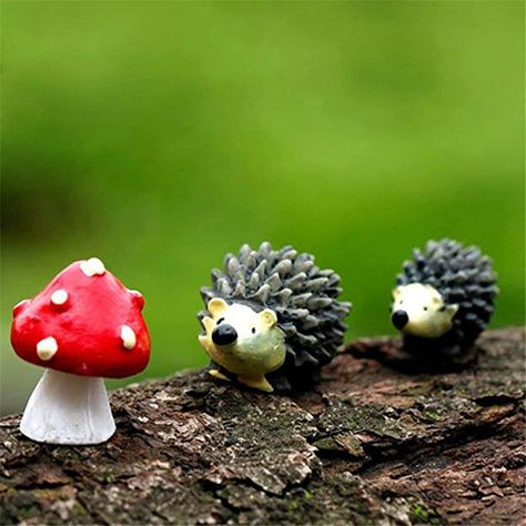 Amazon.com: Danmu Resin Mini Hedgehogs and Mushroom, Miniature Figurines, Fairy Garden Accessories, Fairy Garden Supplies, Fairy Garden Animals for Fairy Garden, Micro Landscape, Plant Pots, Bonsai Craft Decor: Kitchen & Dining Mushroom Miniature, Hedgehog Ornament, Fairy Garden Animals, Micro Garden, Fairy Garden Gnomes, Garden Figurines, Fairy Garden Supplies, Fairy Garden Decor, Craft Decor