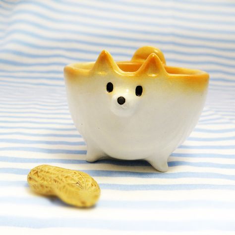 Siro’s Funny Animals Ceramics Animals Ceramics, Ceramics Animals, Clay Pinch Pots, Japanese Dog, Ceramic Pinch Pots, Pinch Pot, Cerámica Ideas, Clay Bowl, Slab Pottery