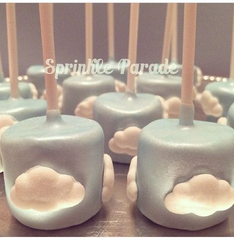 Cloud Themed Snacks, Cloud Theme Treats, Cloud Treats, Cloud Cake Pops, Cloud Theme Party, Cloud Dessert, Cloud Baby Shower Theme, Cloud Cupcakes, Cloud Party