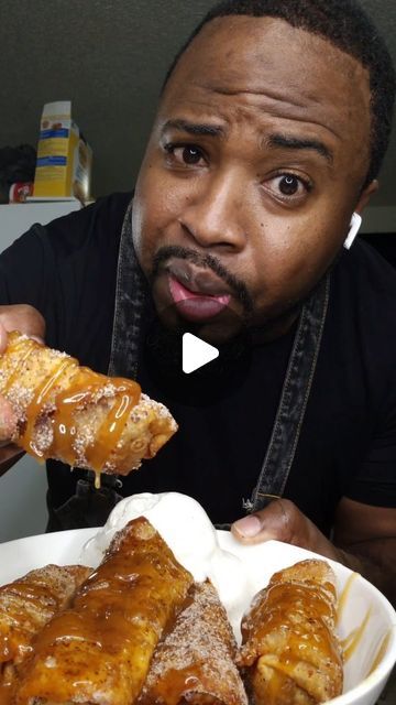 Kenneth mincey on Instagram: "Peach Cobbler eggrolls who wants some!  . . . #food #desserts #dessert #cobbler #eggrolls" Peach Cobbler Egg Rolls Easy Recipes, Desert Eggrolls, Dessert Eggroll Ideas, Peach Cobbler Stuffed Cones, Fruit Egg Rolls, Dessert Egg Roll Recipes, Fried Peach Cobbler, Dessert Egg Rolls, Peach Cobbler Egg Rolls