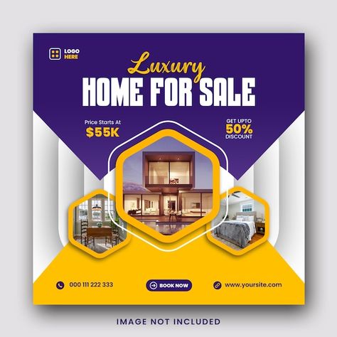 PSD home for sale social media instagram... | Premium Psd #Freepik #psd Social Media Poster Design, Creative Book Cover Designs, Creative Book Covers, Kitchenware Design, Social Media Ads, Social Media Poster, Social Media Design Inspiration, Calligraphy Painting, Creative Ads