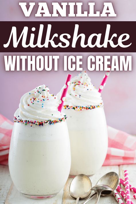 Milkshakes Recipes Without Ice Cream, How To Make Milkshake Without Ice Cream, Healthy Vanilla Milkshake, Chocolate Shake Without Ice Cream, Diy Milkshake Without Ice Cream, Milk Shake Recipes Without Ice Cream, Desserts That Go With Ice Cream, Vanilla Milkshake Recipe No Ice Cream, How To Make Milkshakes Without Ice Cream