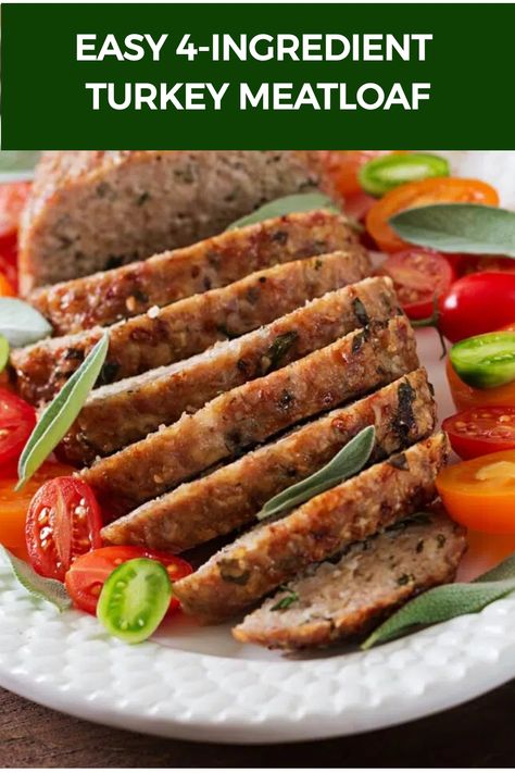 Easy 4-Ingredient Turkey Meatloaf Tofu Meatloaf, Quick And Healthy Dinner Ideas, Turkey Meatloaf Recipe Easy, Simple Delicious Meals, Turkey Loaf, Turkey Meatloaf Recipe, Turkey Mince Recipes, Turkey Meatloaf Recipes, Pumpkin Turkey