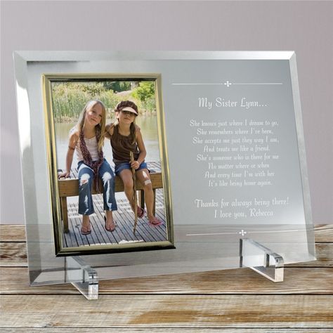 5 Unique Birthday Gifts for Your Sister She's Sure to Cherish - GiftsForYouNow Sister Frame, Memorial Picture Frame, Sister Gift Ideas, Glass Picture Frame, Personalized Gift Baskets, Memory Frame, Memory Pictures, Glass Picture Frames, Gifts For Sisters