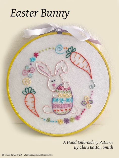 Free Easter Bunny with Egg Embroidery Pattern Easter Embroidery Patterns, Easter Embroidery Designs, Bunny Embroidery, Spring Easter Crafts, Easter Embroidery, Animal Embroidery Designs, Easter Cross, Hand Embroidery Projects, Needlework Patterns