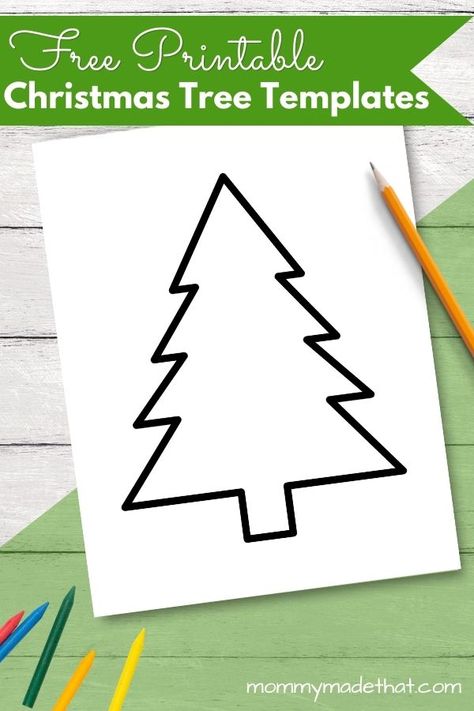 Pre K Christmas Tree Craft, Pine Tree Template Free Printable, Christmas Tree Outline Drawing, Large Christmas Tree Template Printable Free, Christmas Tree Clip Art Free, Christmas Tree Shapes Templates, Free Printable Christmas Trees, Printable Christmas Trees, Christmas Tree Cutout Template