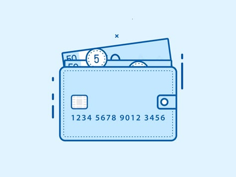 Wallet blue 800x600 dribbble Blue Animation, Credit Card Icon, Card Icon, Motion Graphs, Blue Wallpaper Iphone, Cute App, Explainer Video, Ios App Icon Design, Motion Graphics Design