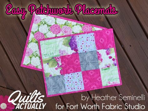 Patchwork Placemats, Easy Placemats, Easy Patchwork, Quilted Placemat Patterns, Quilted Placemats, Modern Placemats, Mug Rug Patterns, Place Mats Quilted, Placemats Patterns