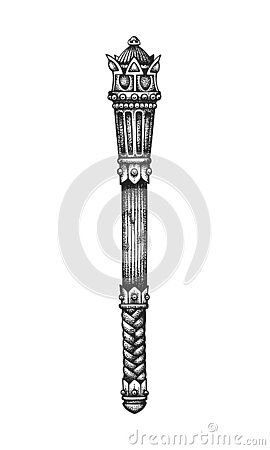 Scepter Drawing, Scepter Tattoo, Royal Scepter, Hand Tats, Alchemy Symbols, Red Painting, Hand Drawn Vector Illustrations, Tattoo Illustration, Design Drawings