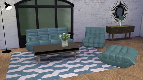 Sims 4 CC's - The Best: Togo Living Room Set by Meinkatz Creations Sims 4 Togo Sofa, Sims 4 Cc Togo Sofa, Peacock Armchair, Living Room Sims 4, Togo Sofa, Sims 4 Update, Trendy Living Rooms, Selling Furniture, Wing Chair